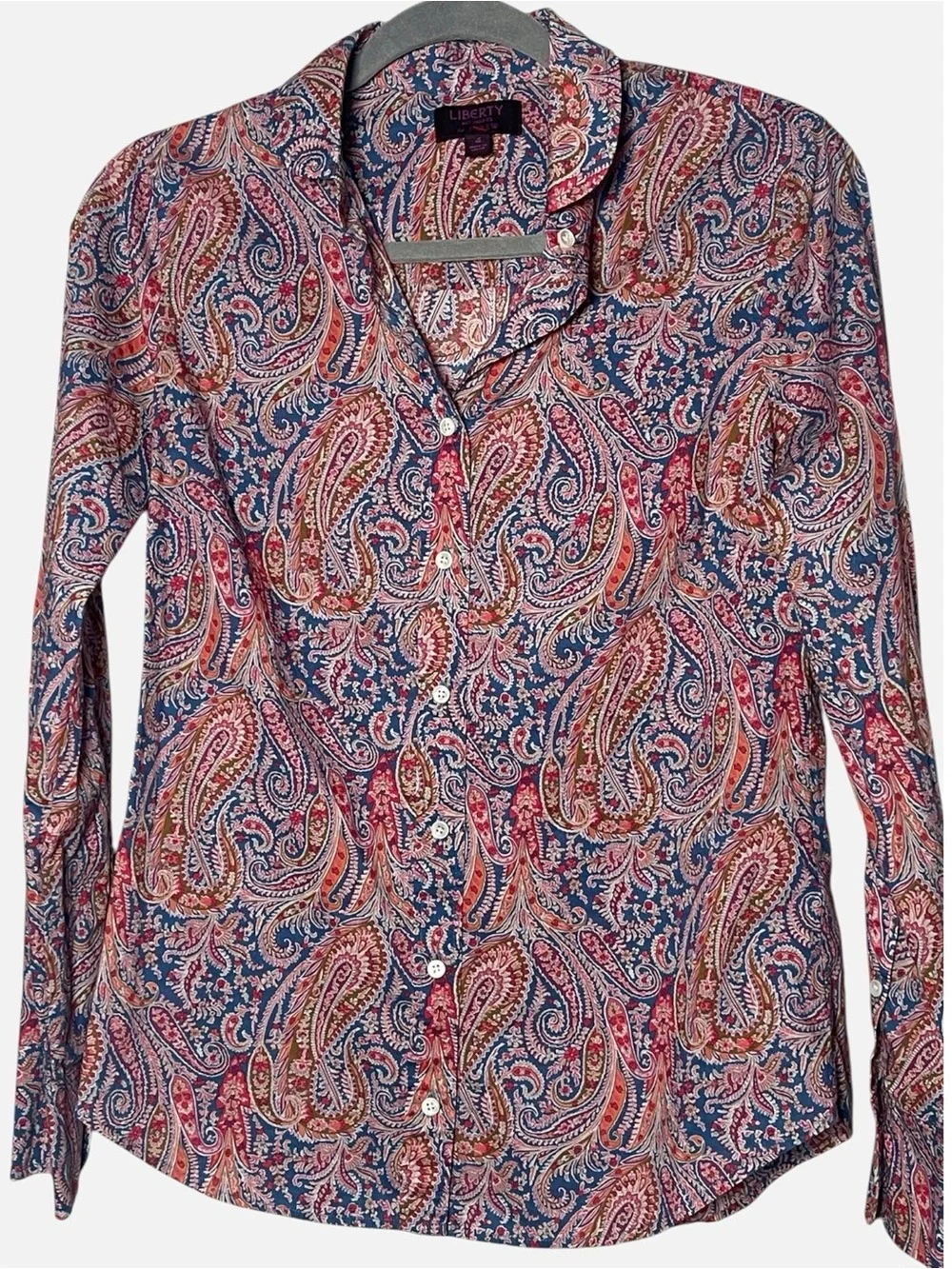 J.Crew Liberty Art Fabrics Isabella Paisley Button Front Blouse Size 4 preppy